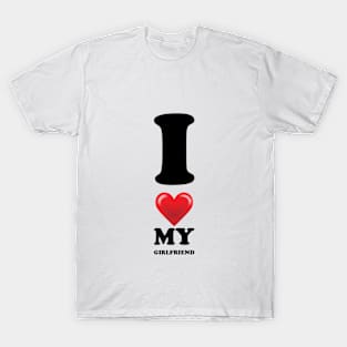I love my girlfriend vertical heart T-Shirt